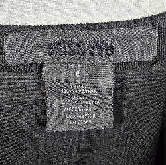 Miss Wu Black Leather Circle Skirt Size 8 Nordstrom Exclusive - Picture 9 of 14